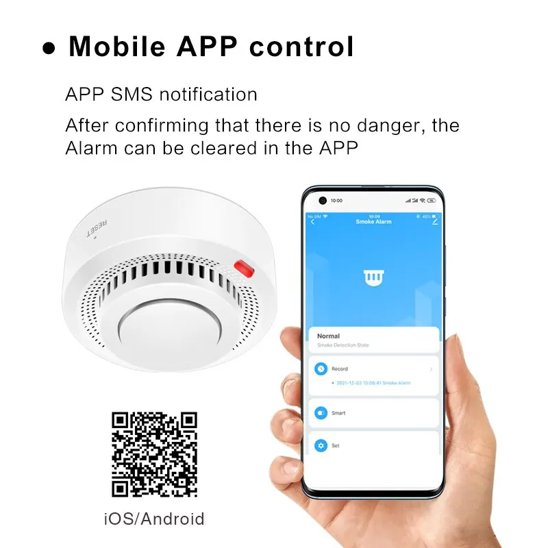 Tuya ZigBee akıllı duman dedektörü güvenlik koruma duman alarmı yangın koruma akıllı yaşam App üzerinden ev güvenlik sistemi için