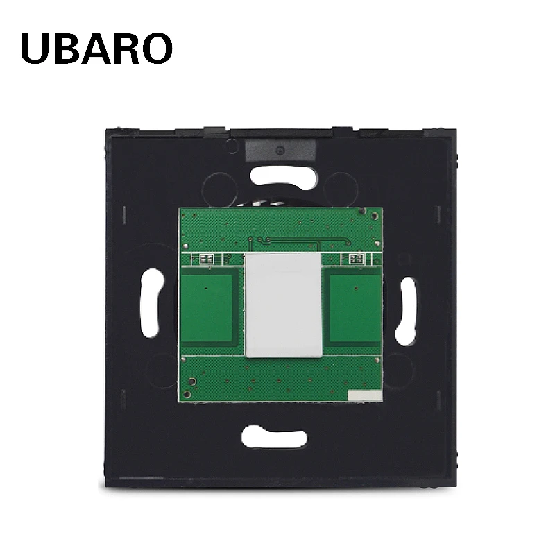 UBARO ab/İngiltere hiçbir kristal cam Panel duvar dokunmatik anahtarı siyah beyaz renkler PC malzeme elektrik sensörü parçası aksesuarları 100-240V