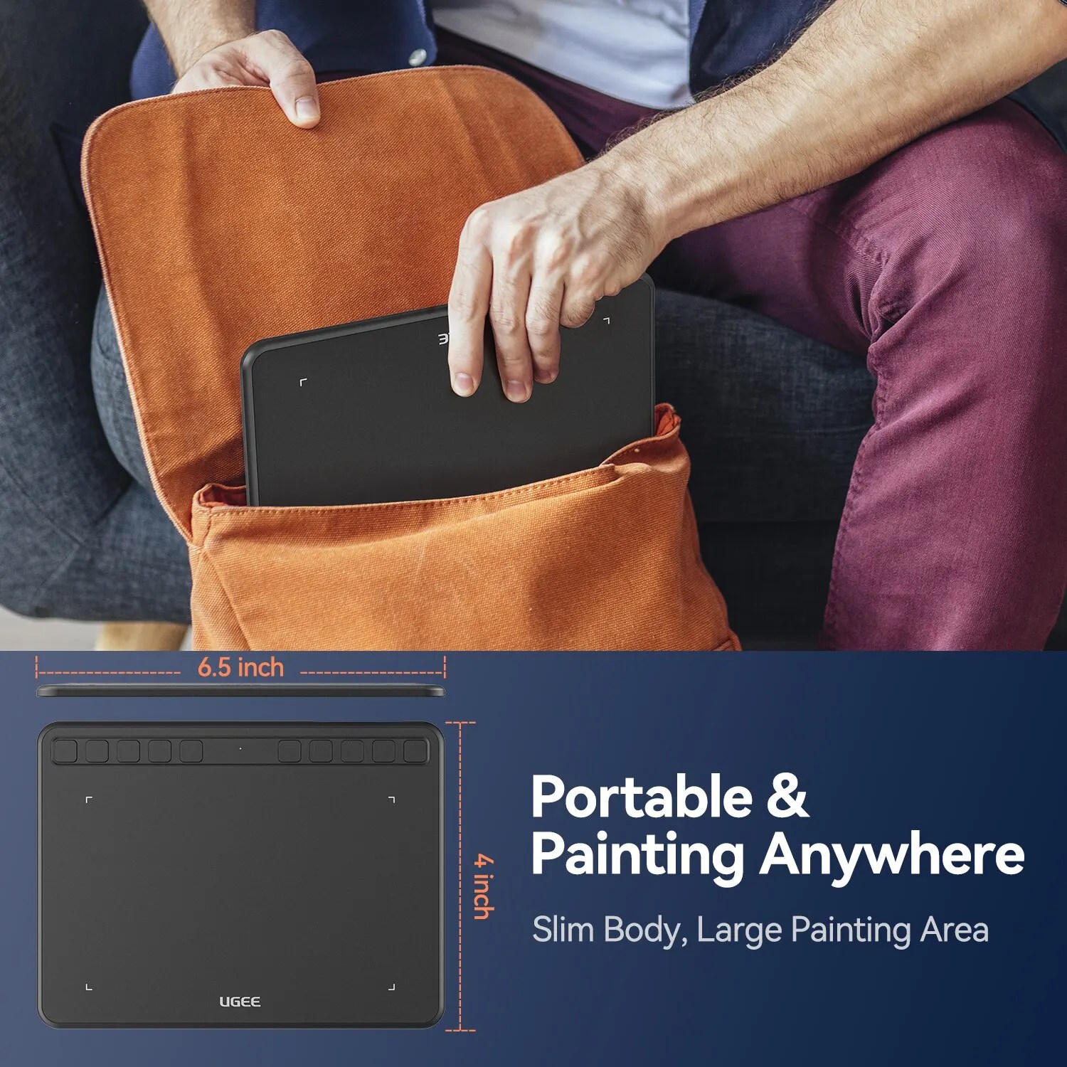 UGEE S640 grafik Tablet 6 inç çizim tabletler dijital kalem Pad yazma çizim kurulu Android Windows Mac Laptop için 8192 Stylus - Görsel 6