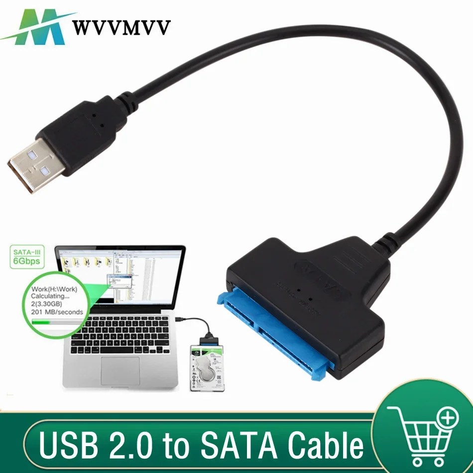 USB 2.0 SATA 22pin kablo adaptörü dönüştürücü hatları HDD SSD kablosu bağlayın 2.5in sabit Disk katı sürücü diski için sürücüler