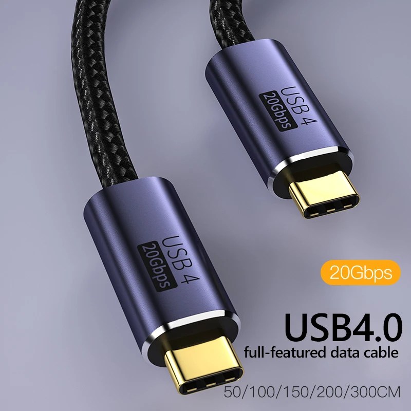 USB 4.0 kablosu 100W C tipi erkek C tipi hızlı şarj 20Gbps 8K 60Hz PD 100W USB 4.0 aktarım veri kablosu kablosu şarj w/Emark çip