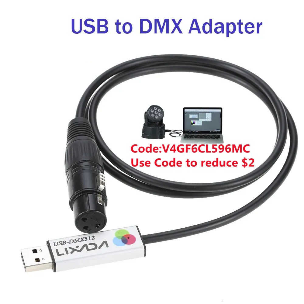 USB DMX arabirim adaptörü LED DMX512 bilgisayar PC sahne aydınlatma kumandası Dimmer Led Dmx512 arayüzü için DJ disko