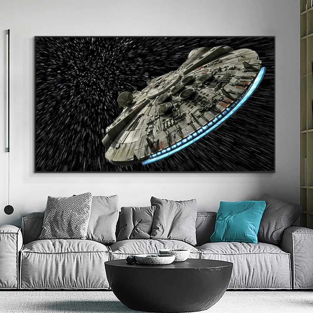 Uzay aracı UFO bilim kurgu tuval resimleri baskılar Modern soyut serin kişiselleştirilmiş duvar posterleri resimleri oda dekorasyon