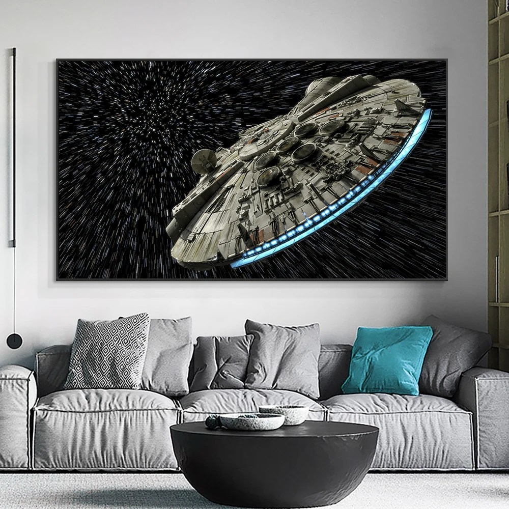 Uzay aracı UFO bilim kurgu tuval resimleri baskılar Modern soyut serin kişiselleştirilmiş duvar posterleri resimleri oda dekorasyon