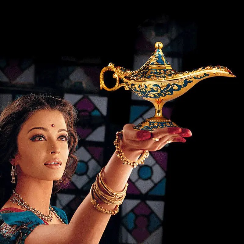 Vintage Legend Aladdin lamba sihirli Genie isteyen aydınlatabiliriz masa dekor el sanatları ev düğün dekorasyon hediye için parti ev dekor