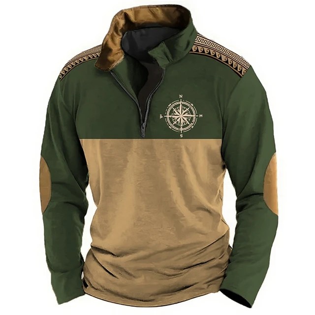 Vintage erkek Zip Hoodies 3d denizcilik baskılı kazak gevşek boy günlük rahat uzun kollu sokak tasarımcı kazak Tops - Görsel 10
