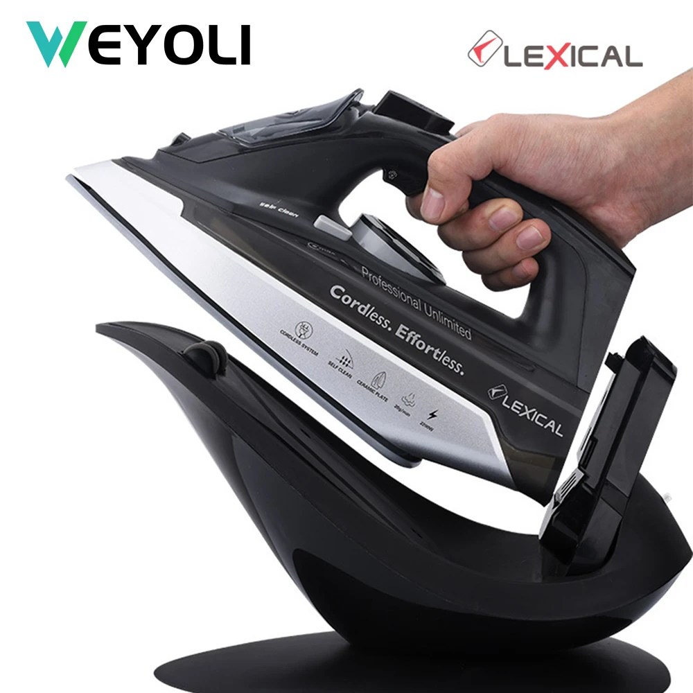WEYOLI kablosuz akülü elektrikli buharlı ütü 2200W giysi demir giysi için Supper güç el bez demir ev için