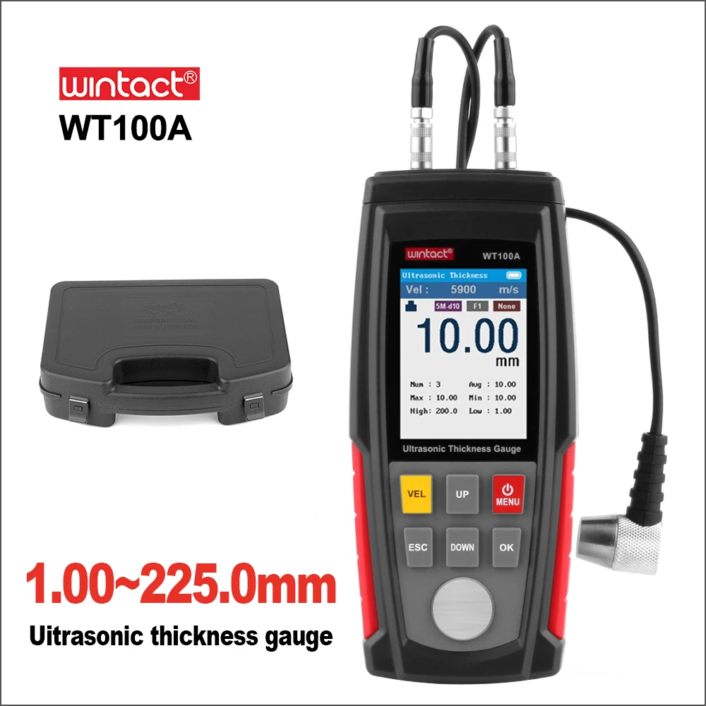 WINTACT ultrasonik kalınlık ölçer ölçer cihazı pil dijital genişlik ölçüm cihazları ultrasonik kalınlık ölçer