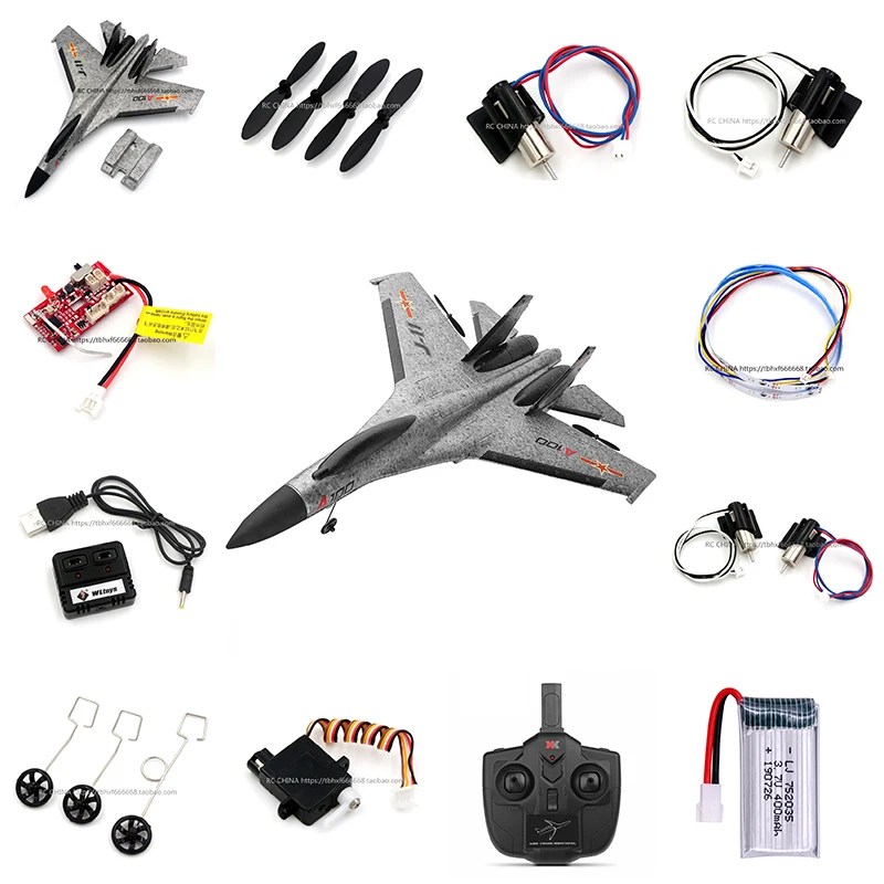 Wltoys XK A100 RC uçak yedek parçaları Servo bıçakları alıcı Motor köpük vücut iniş takımı Lipo pil