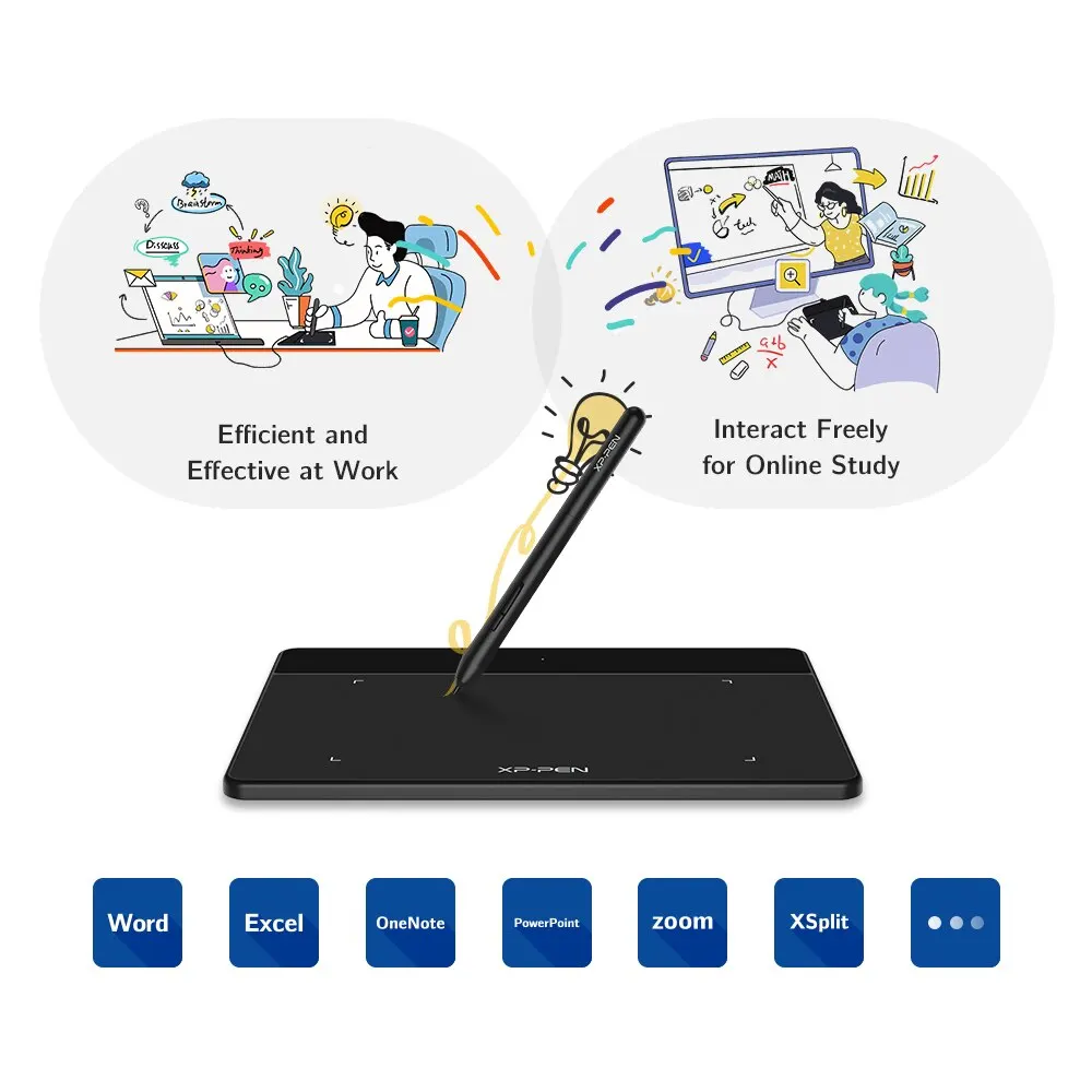 XPPen grafik Tablet Deco eğlenceli XS dijital çizim kalem Tablet OSU Online eğitim Windows Mac için 8192 seviyeleri ile