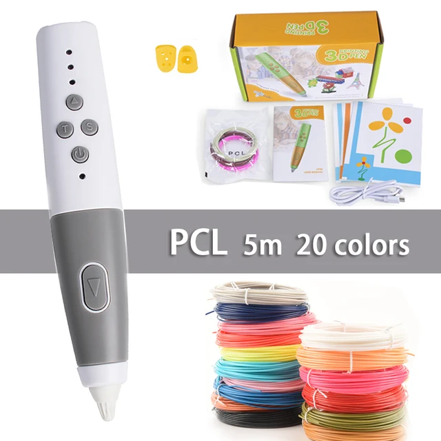 Yüksek kaliteli 3D kalem seti çocuklar için erkek kız doğum günü Chrismas hediye 3d baskı kalem düşük sıcaklık ile 100M PCL Filament 3d kalem