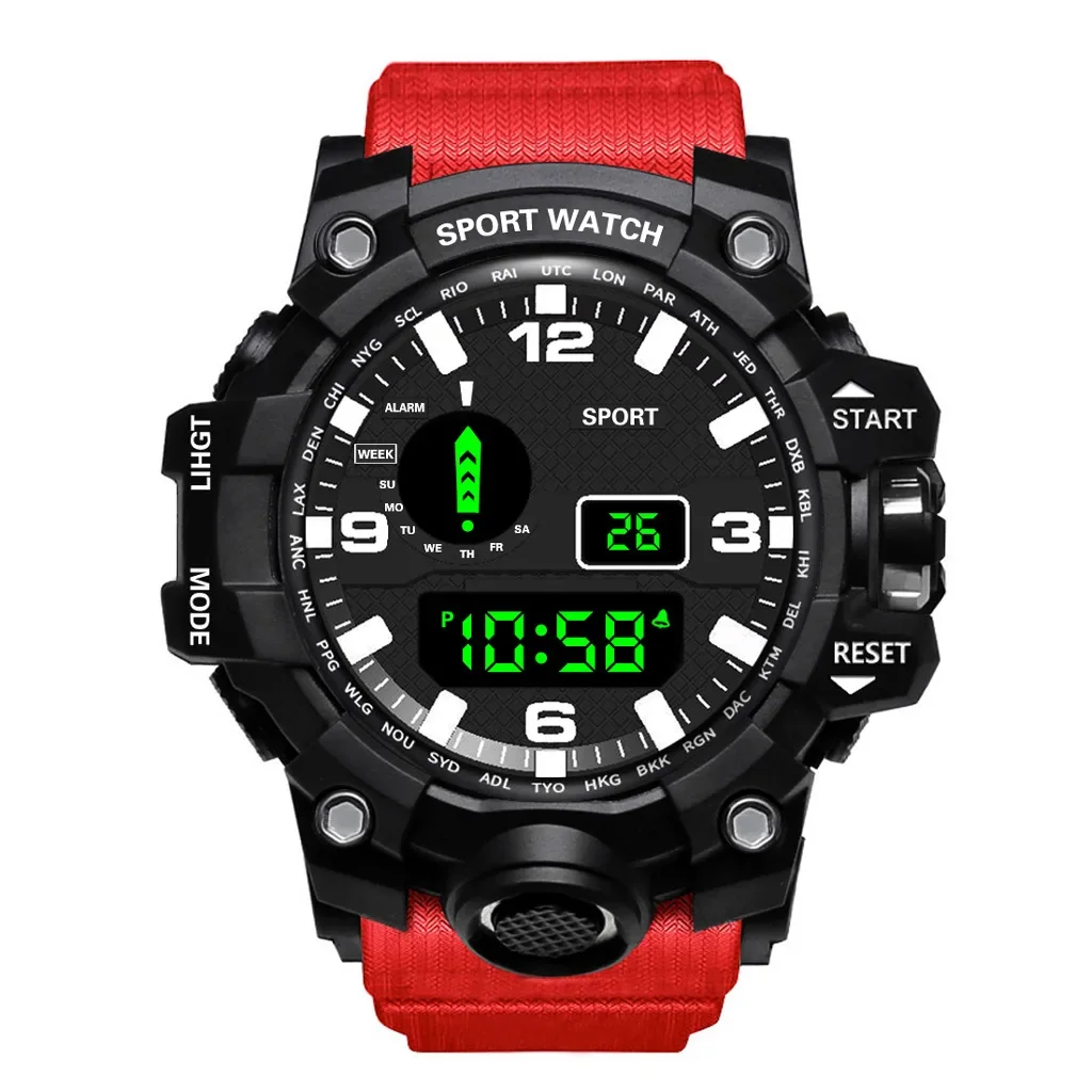 YIKAZE erkek LED dijital saat erkekler spor saatler elektronik saat İşlevli askeri spor saatler saat çocuklar hediyeler