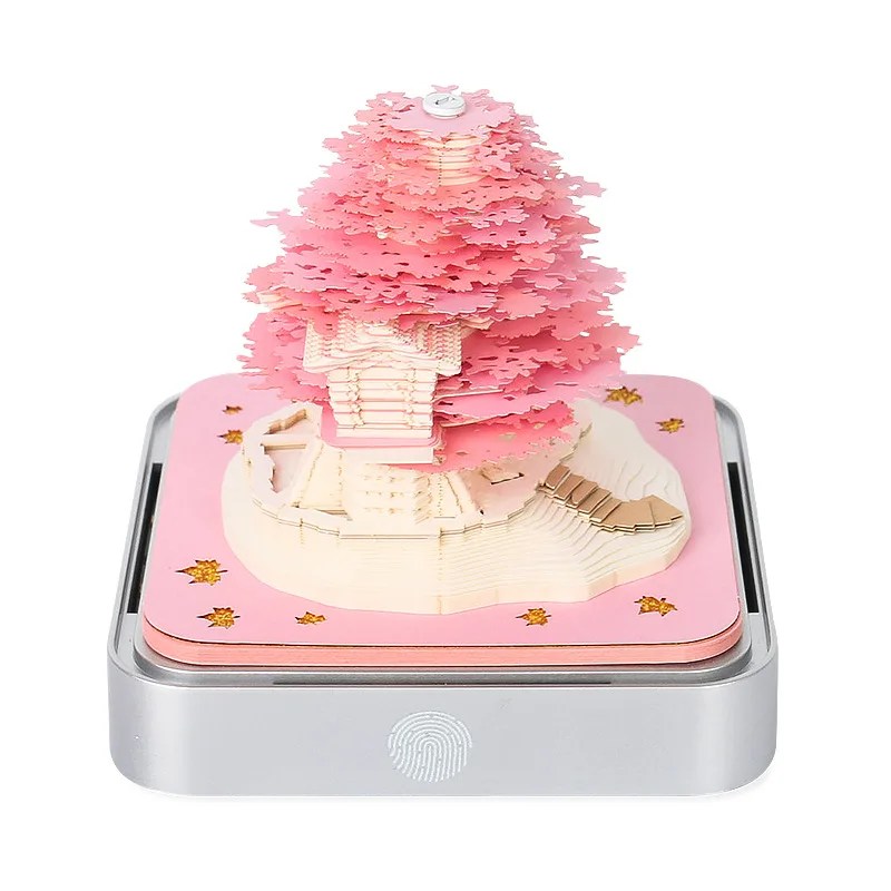 Yaratıcı blok 3D not defteri yeşil Treehouse 3D takvim 2024 3D Memo Pad blok notlar ofisler kağıt notlar noel doğum günü hediyeleri