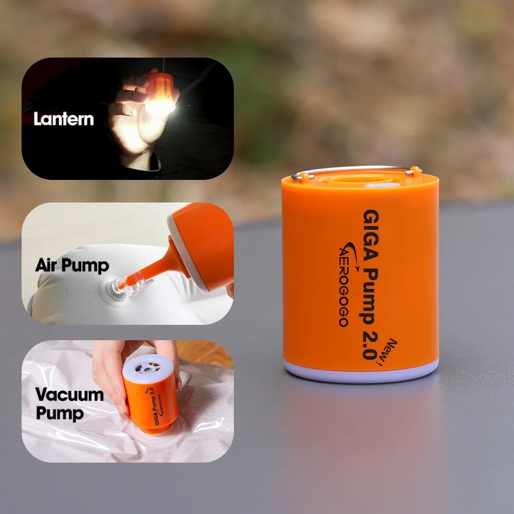 Yeni GIGA pompa 2.0 Mini hava pompası 3 1 açık kamp feneri vakum pompası yatak için yüzme simidi hava yastığı