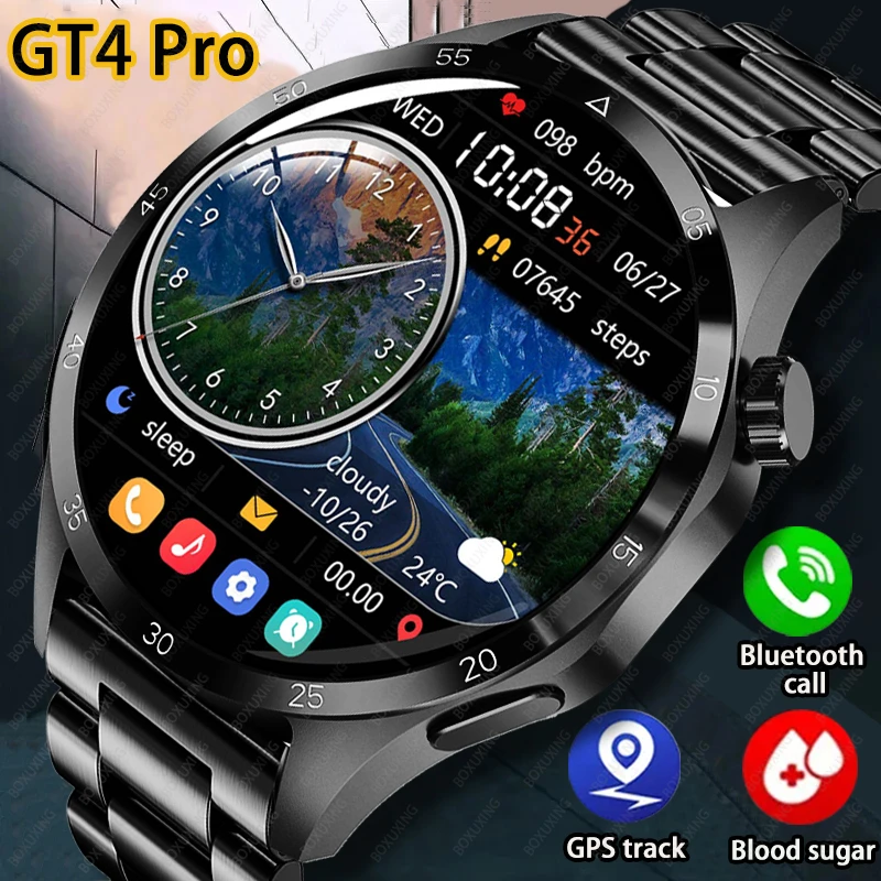 Yeni GPS akıllı İzle erkekler için Huawei GT4 360*360 HD ekran Bluetooth çağrı saatler NFC IP68 su geçirmez kan şekeri Smartwatch kadın