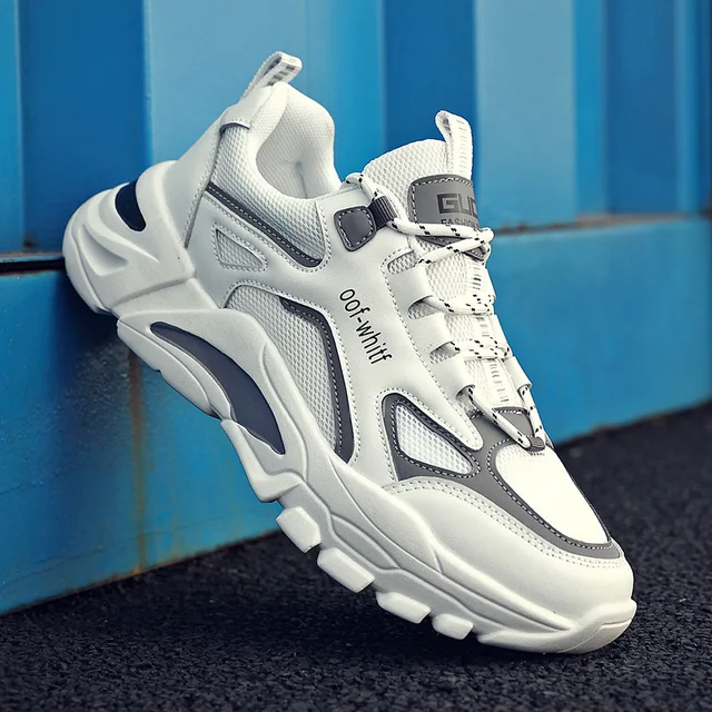 Yeni erkek deri Sneaker su geçirmez yürüyüş ayakkabısı moda rahat örgü eğitmenler kaymaz aşınmaya dayanıklı erkek Trendy spor ayakkabı