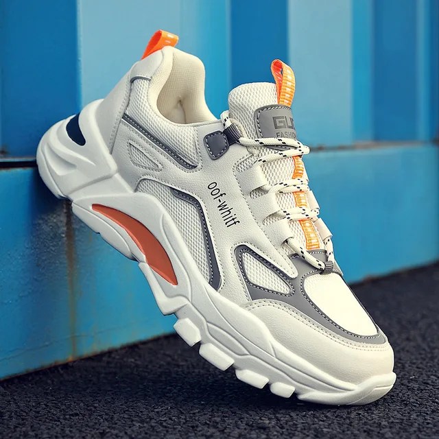 Yeni erkek deri Sneaker su geçirmez yürüyüş ayakkabısı moda rahat örgü eğitmenler kaymaz aşınmaya dayanıklı erkek Trendy spor ayakkabı - Görsel 9