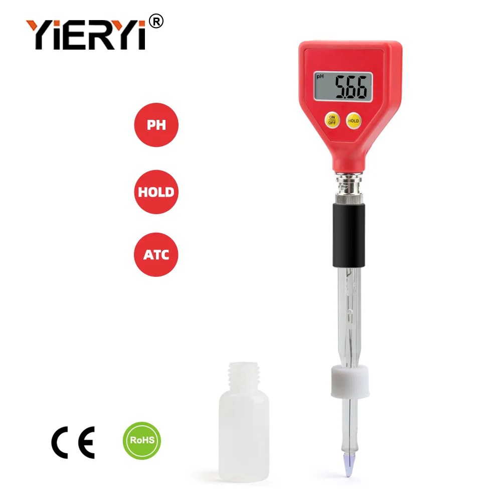Yieryi dijital PH ölçer ATC PH toprak meyve Test kalemi 0-14 PH analiz akvaryum yüzme havuzu su kalitesi analiz cihazları
