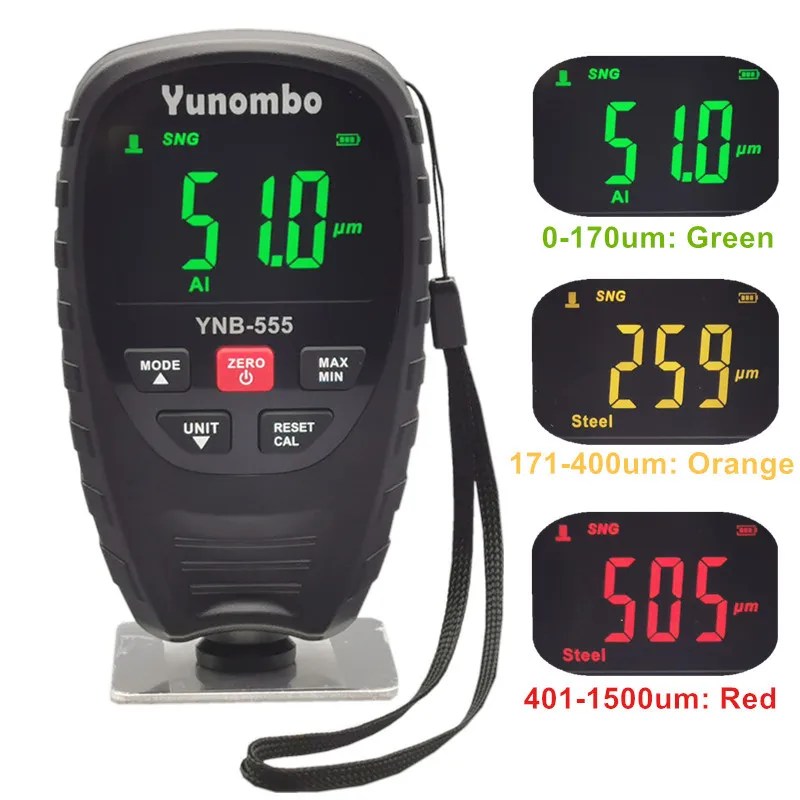 Yunombo YNB-555/YNB-555R Film kalınlık ölçer araba galvanizli boya kalınlık ölçer kaplama kalınlık ölçer