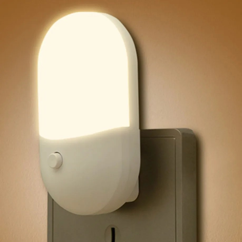 ZQQBYY LED Plug-in gece lambası beyaz ışık sıcak ışık bebek hemşirelik göz uyku ışık yatak odası soket ışıkları enerji tasarruflu lamba
