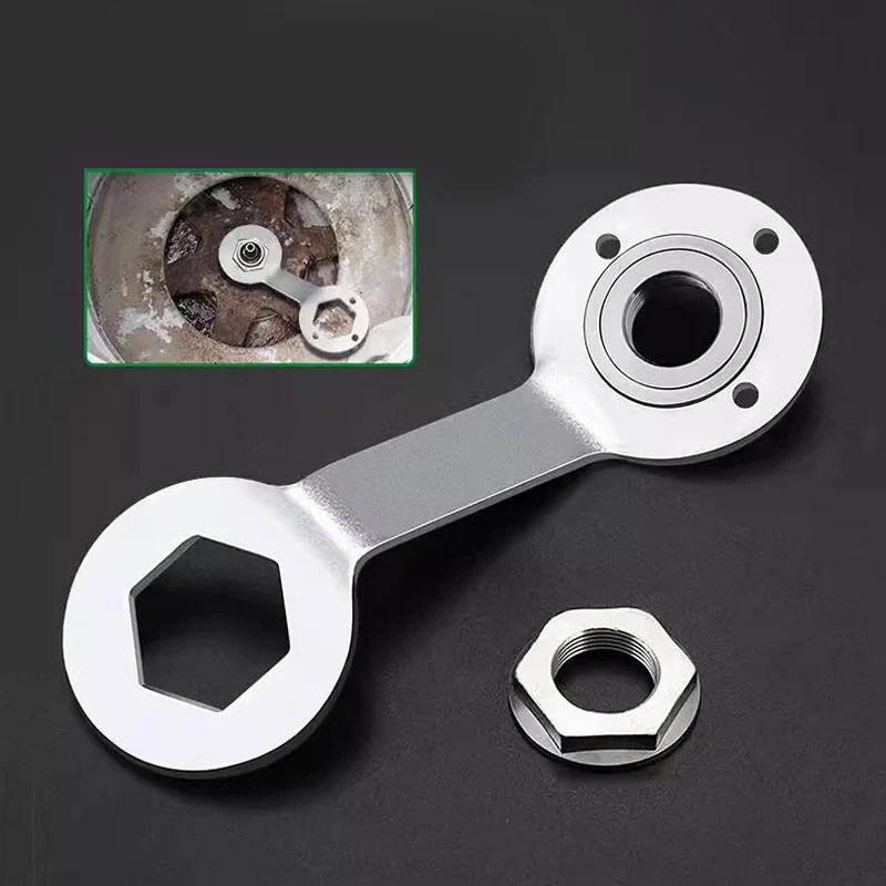 Çamaşır makinesi özel onarım anahtarı çamaşır makinesi bakım temizleme anahtarı 36/38mm somun kalınlaşma uzun kollu anahtarı - Görsel 1