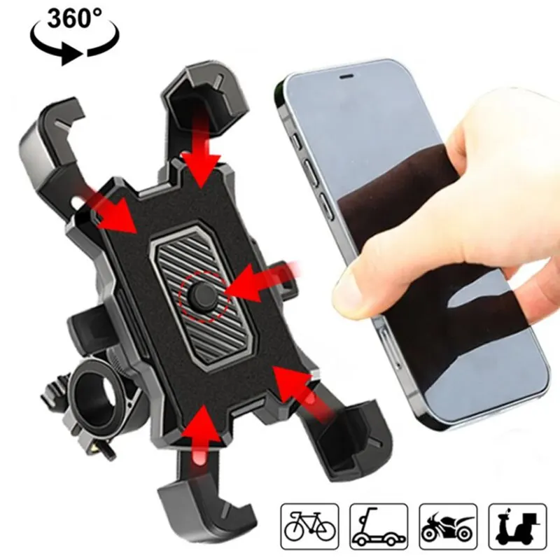 360 ° dönebilir elektrikli bisiklet telefon tutucu iPhone Xiaomi sürme MTB bisiklet Moto motosiklet standı braketi kaymaz bisiklet