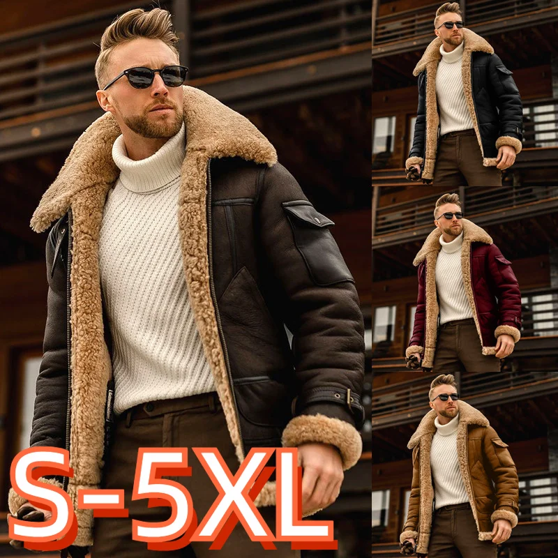 Kış erkekler Parkas katı Motor ceket uzun kollu kalın fermuar gevşek düz ceket büyük Turn Down yaka Streetwear erkek giyim