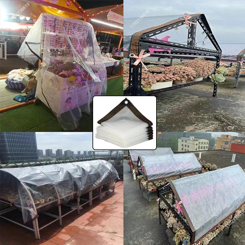 Şeffaf açık tente 0.16mm PE yağmur geçirmez bahçe bitki örtüsü Gazebo Canopy gölgelik köpek Pet pencere rüzgar geçirmez tente