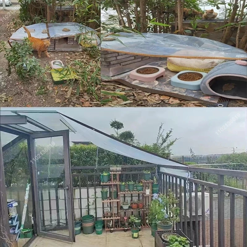 Şeffaf açık tente 0.16mm PE yağmur geçirmez bahçe bitki örtüsü Gazebo Canopy gölgelik köpek Pet pencere rüzgar geçirmez tente