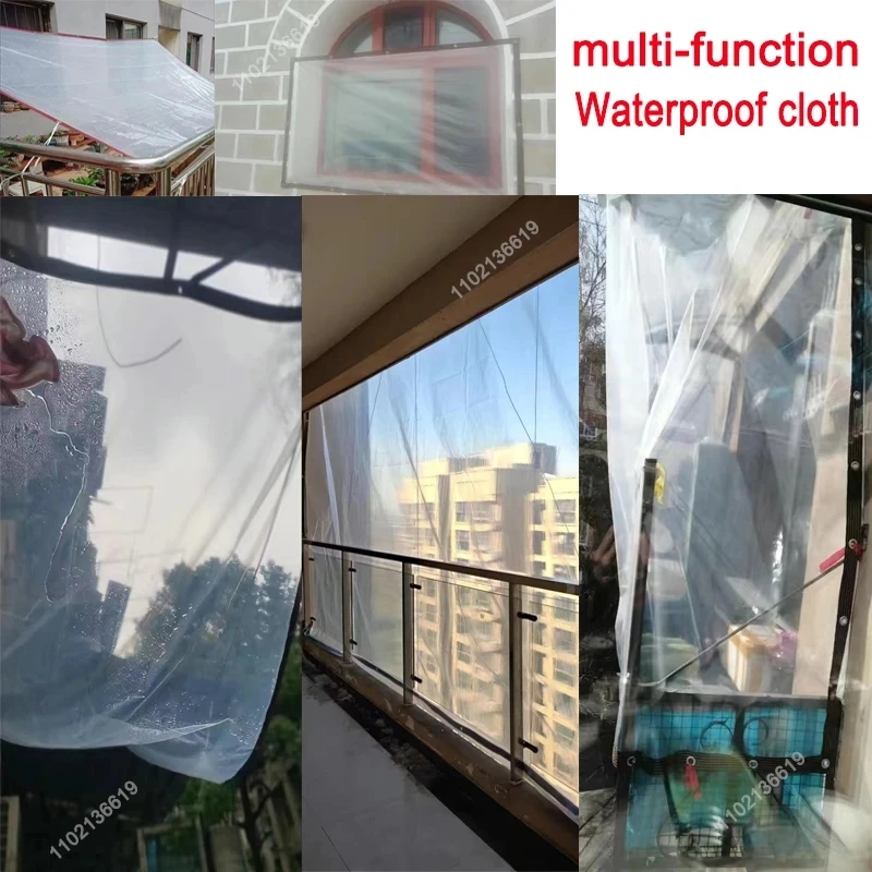 Şeffaf açık tente 0.16mm PE yağmur geçirmez bahçe bitki örtüsü Gazebo Canopy gölgelik köpek Pet pencere rüzgar geçirmez tente