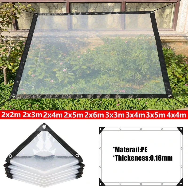 Şeffaf açık tente 0.16mm PE yağmur geçirmez bahçe bitki örtüsü Gazebo Canopy gölgelik köpek Pet pencere rüzgar geçirmez tente