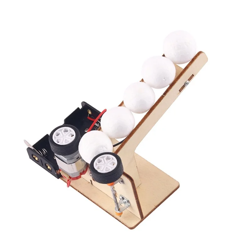 Çocuk bilimsel eğitici oyuncaklar DIY otomatik topu makinesi kinetik enerji iletimi deney kök eğitim sahne