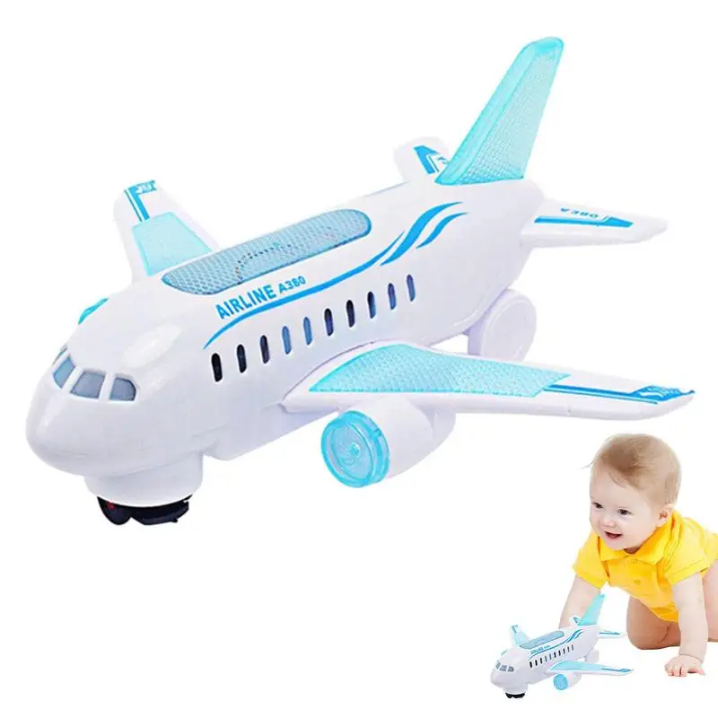 Çocuklar uçak modeli oyuncak Light Up ve ses oyun araç çocuklar için erkek kız yumru ve gitmek eylem uçak Airliner yolcu uçağı