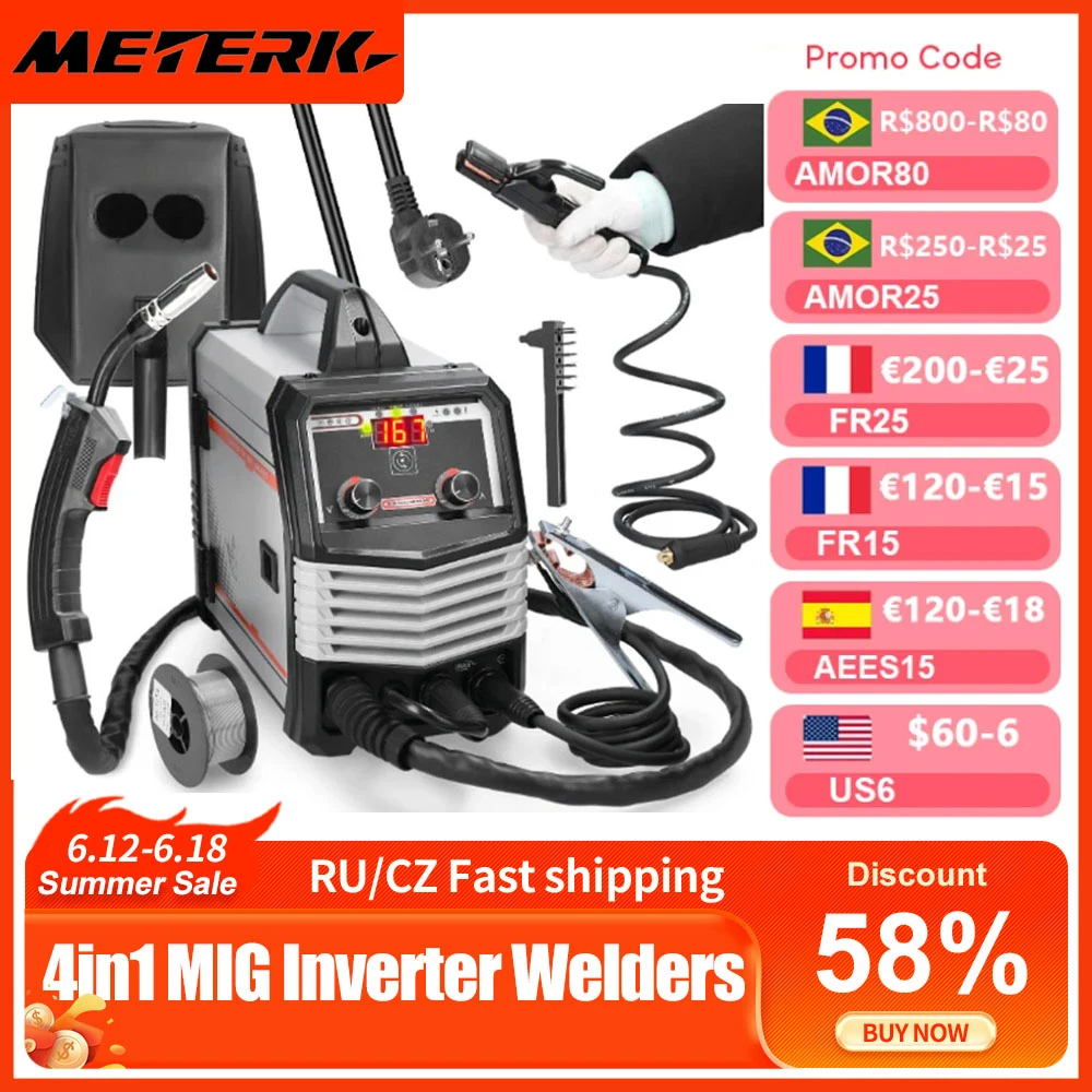 Çok fonksiyonlu 4in1 MIG MMA MAG TIG-160C invertör kaynakçı çok amaçlı taşınabilir elektrikli kaynak makinesi akıllı kaynakçı