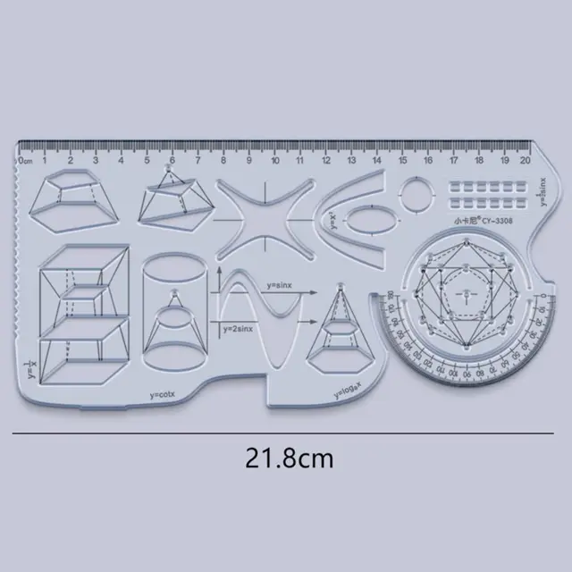 Çok fonksiyonlu geometrik cetvel geometrik çizim şablon ölçme aracı için okul öğrenci ofis mimari ölçüm kuralı
