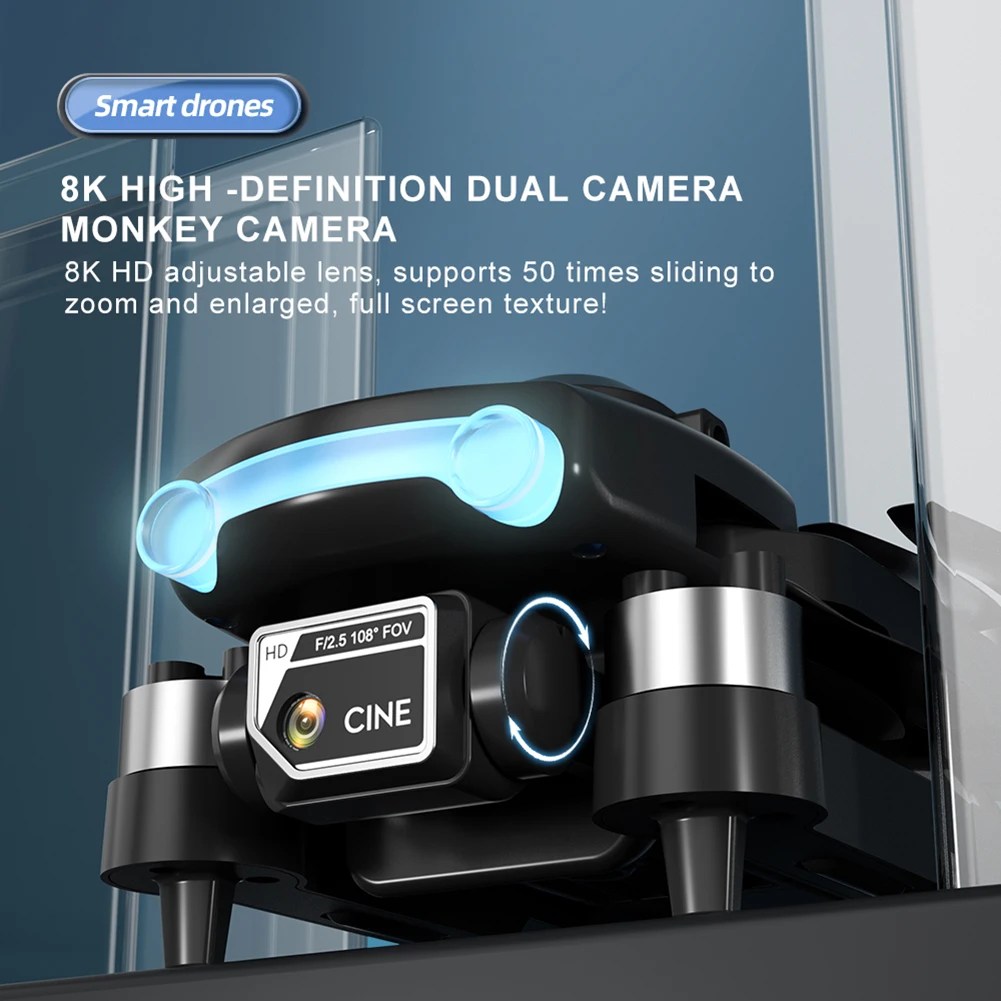 2024 F169 WIFI FPV RC Drone profesyonel 8K HD çift kamera Drone yükseklik tutun dört yan engel kaçınma katlanabilir Quadcopter - Görsel 3