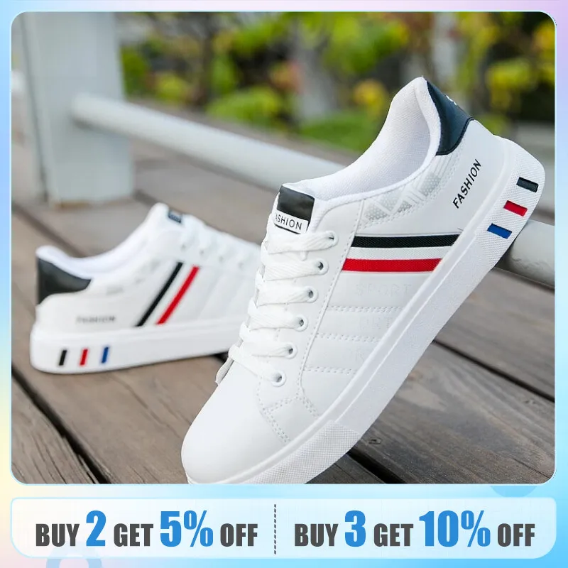 2024 erkek gündelik ayakkabı yeni moda dantel-up beyaz ayakkabı öğrenci konfor spor artı boyutu vulkanize ayakkabı Zapatillas De Hombre