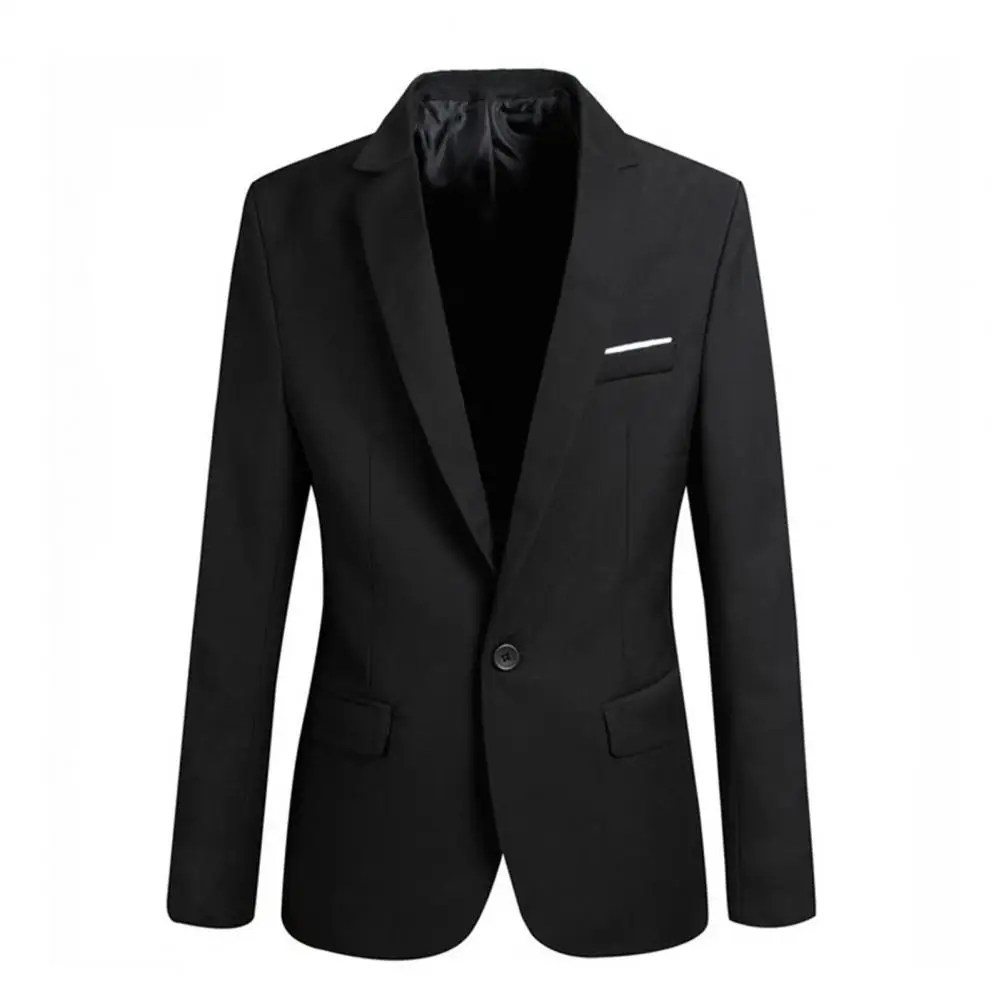 2024 erkekler iş Blazer tek düğme yaka takım elbise ceket yakışıklı eğilim ince Blazers rahat ofis erkekler Blazer düğün Suit Coat