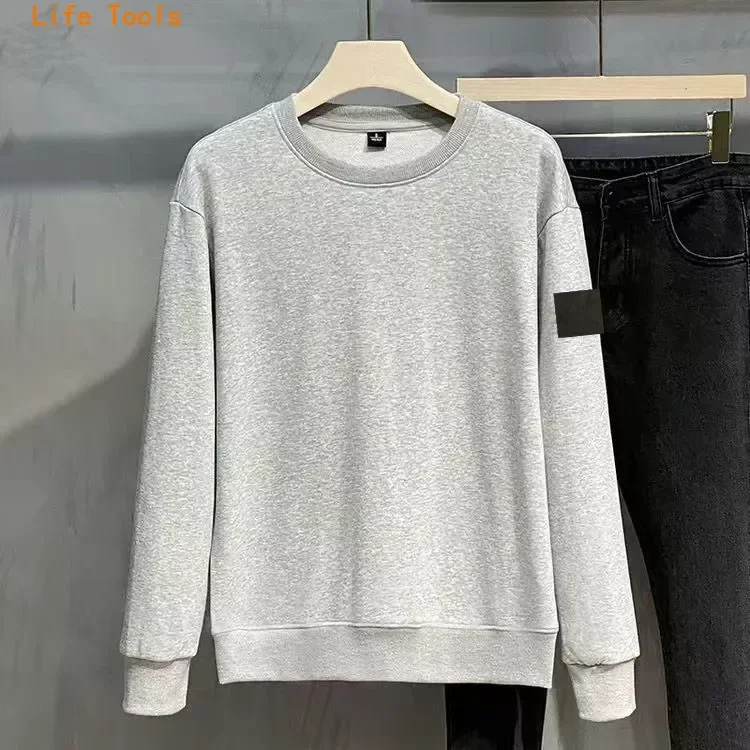 2024 ilkbahar ve sonbahar yeni erkek giyim serisi rahat moda stil erkek o-boyun gevşek kazak ceket erkek sokak gri