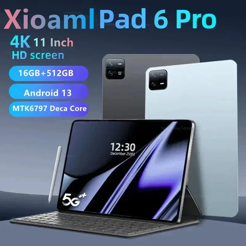 2024 küresel sürüm yeni Pad 6 Pro Tablet Android12 11 inç 16GB 512GB 5G çift SIM telefon görüşmesi GPS Bluetooth WiFi WPS Tablet PC