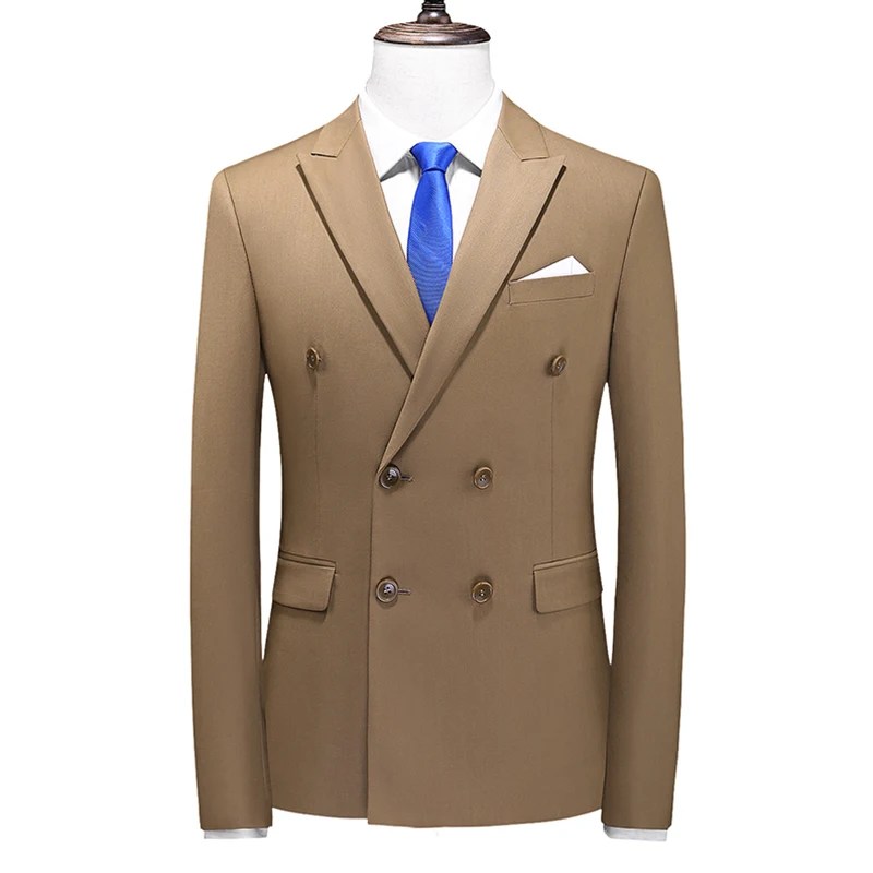 2024 marka moda erkekler çift göğüslü smokin takım elbise/erkek slim fit kore rahat giyim/erkek rahat ceket Blazers