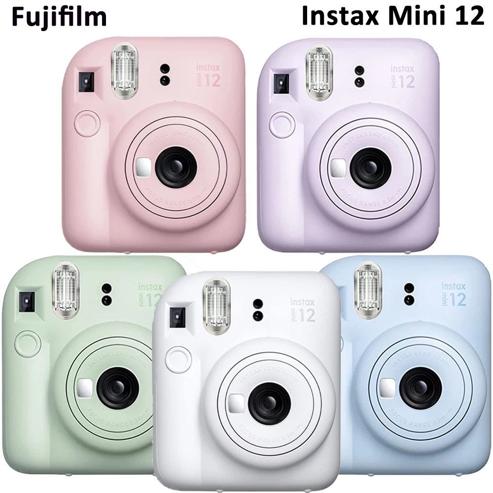 2024 yeni Fujifilm Instax Mini 12 anında kamera çiçeği pembe/Pastel mavi/nane yeşil/kil beyaz/leylak mor 5 renkler