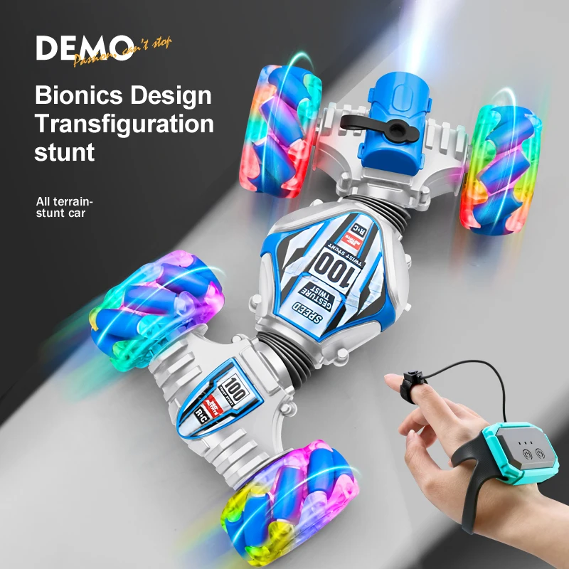 2024 yeni RC uzaktan kumanda araba izle el hareketleri 360 ° dönen Off-Road tırmanma dublör egzoz Blowtorch müzik çocuk oyuncak hediye