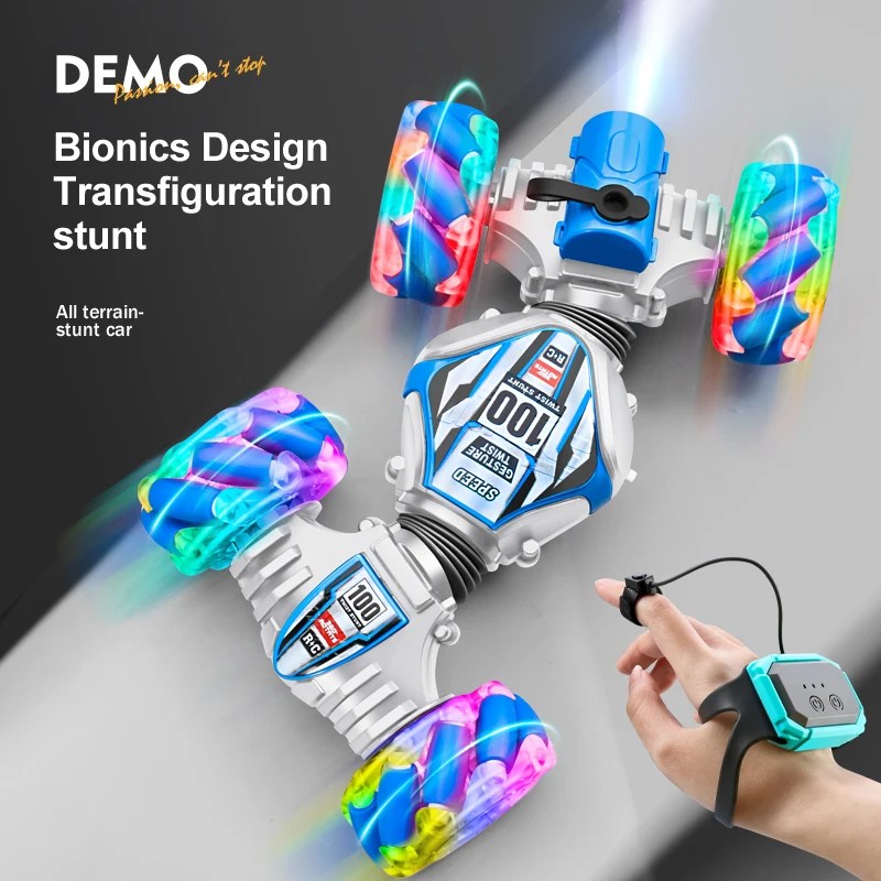 2024 yeni RC uzaktan kumanda araba izle el hareketleri 360 ° dönen Off-Road tırmanma dublör egzoz Blowtorch müzik çocuk oyuncak hediye