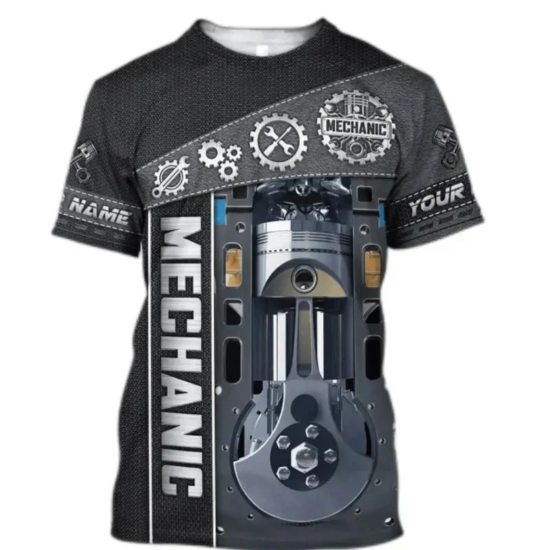 2024 yeni T Shirt moda T-shirt yaz giyim kişiselleştirilmiş adı mekanik 3d baskı Tee sokak rahat spor Cosplay giysi