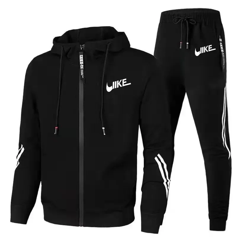 2024 yeni erkek günlük giysi açık alan sporları koşu spor elbise erkek Hoodie + pantolon seti (S-4XL) yeni erkek setleri spor elbise
