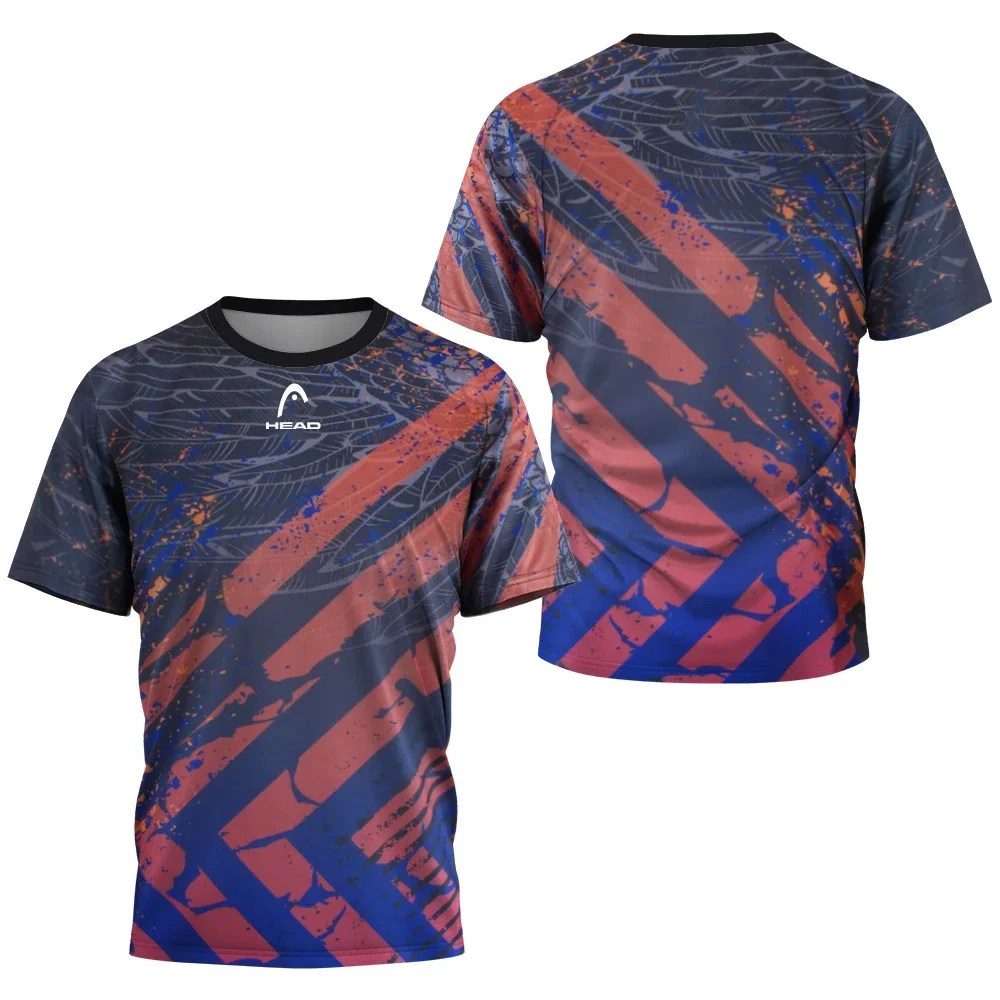 2024 yeni erkek spor T-shirt yaz eğlence kısa kollu kafa Badminton masa tenisi eğitim nefes çabuk kuruyan o yaka üst - Görsel 3