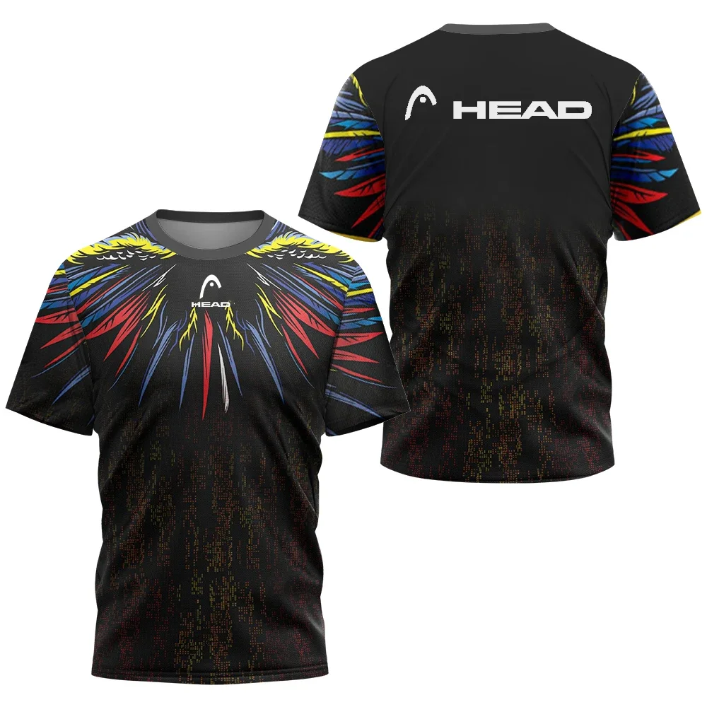 2024 yeni erkek spor T-shirt yaz eğlence kısa kollu kafa Badminton masa tenisi eğitim nefes çabuk kuruyan o yaka üst
