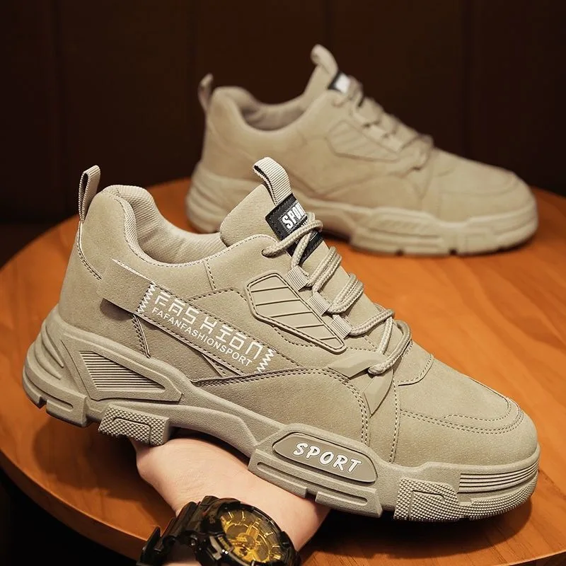 2024 yeni erkekler vulkanize ayakkabı işık PU deri rahat ayakkabı açık kaymaz iş ayakkabısı erkekler için platformu Sneakers Zapatos Hombres