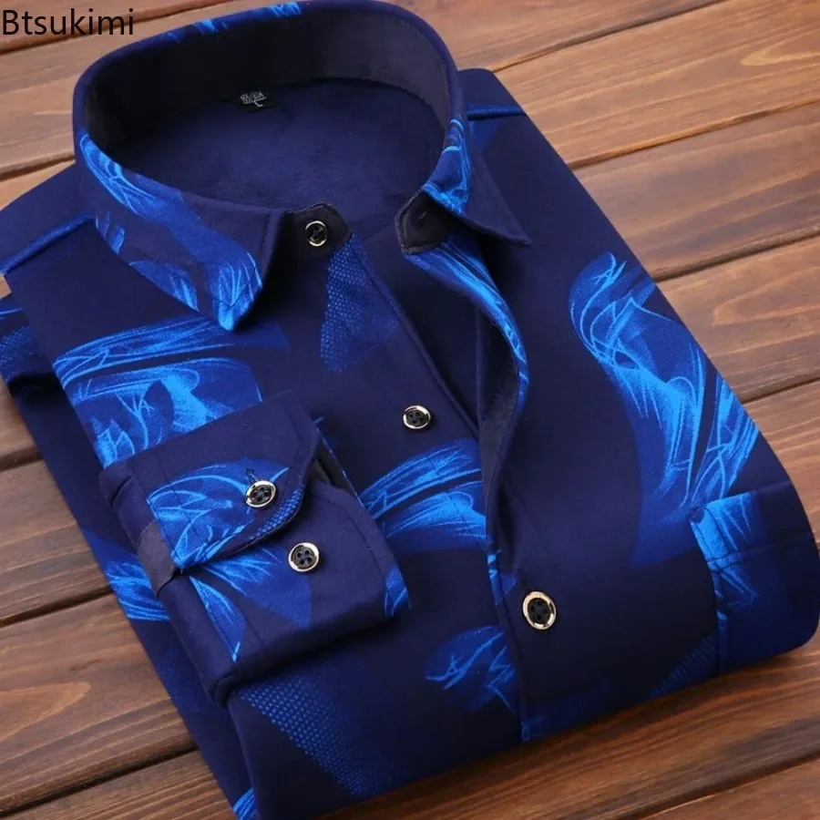 2024Men's Casual sıcak gömlek sonbahar kış uzun kollu ekose gömlek kalın sıcak erkekler yüksek kalite yumuşak büyük boy gömlek Tops